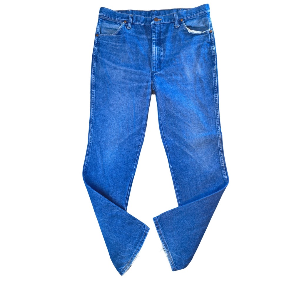 Wrangler 936PWD Cowboy Cut Slim Fit Blue Jeans Size 38x34 Medium Wash Denim